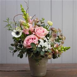  Vintage Chic Rustic Pot Arrangement of Lush seasonal  Flowers