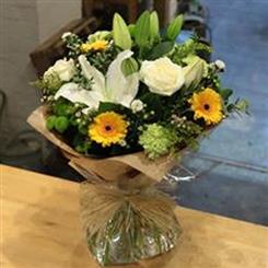 Ray of Sunshine including oriental scented lilies 