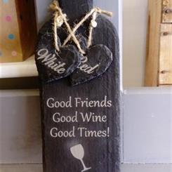 Welsh slate friendship wine bottle