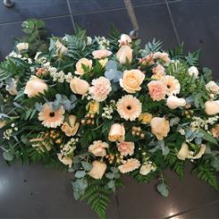 Classic Peach Casket spray