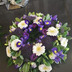 Classic purple and white wreath