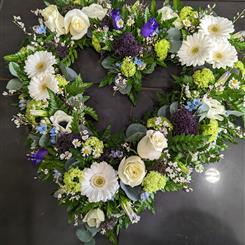 Classic blue and white open heart 