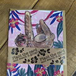 Cute sloth seeded card