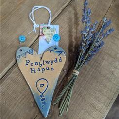 Penblwydd Hapus ceramic heart 