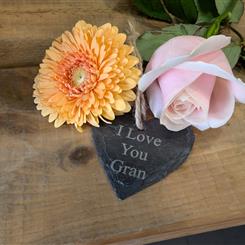 I Love you Gran welsh heart slate