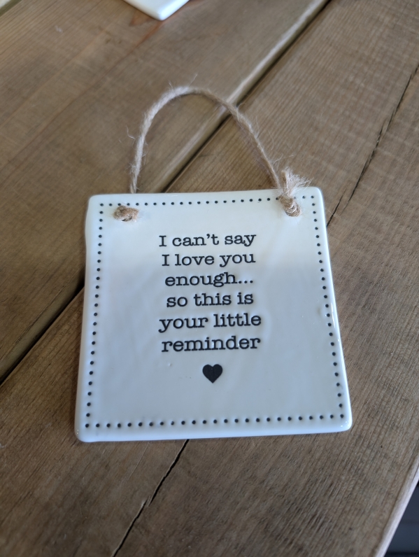 Porcelain I love you hanger