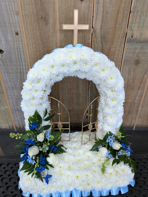 Blue and white gates of heaven