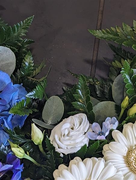 Blue hydrengea open heart