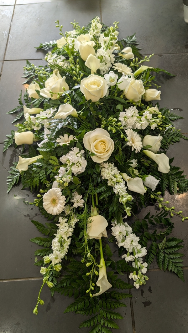 Cream and White Scented Casket Spray