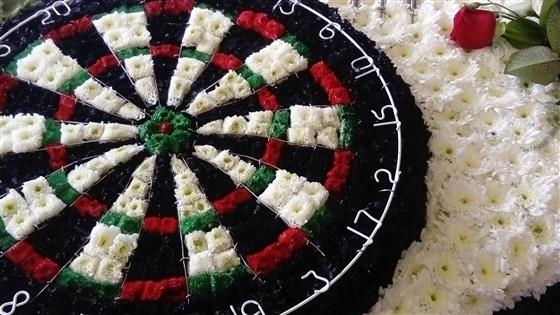 Dart board funeral Tribute