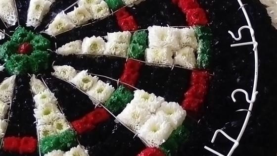 Dart board funeral Tribute