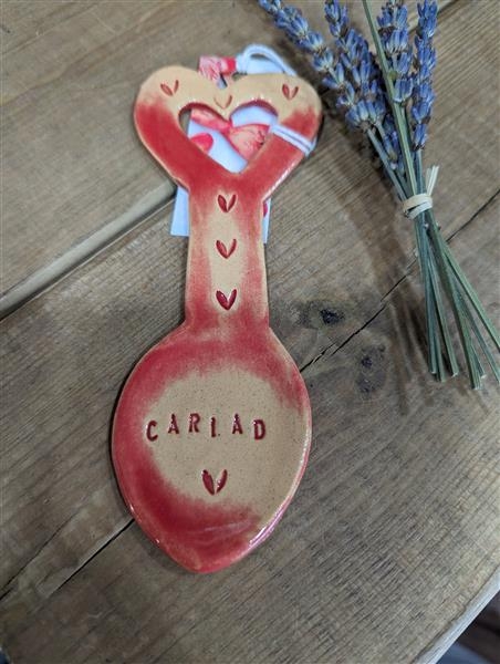 Ceramic Cariad love spoon Large