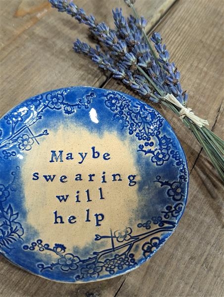 Maybe swearing will help ceramic trinket dish