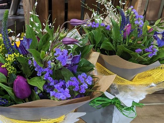 Surprise surprise of beautiful fresh flowers