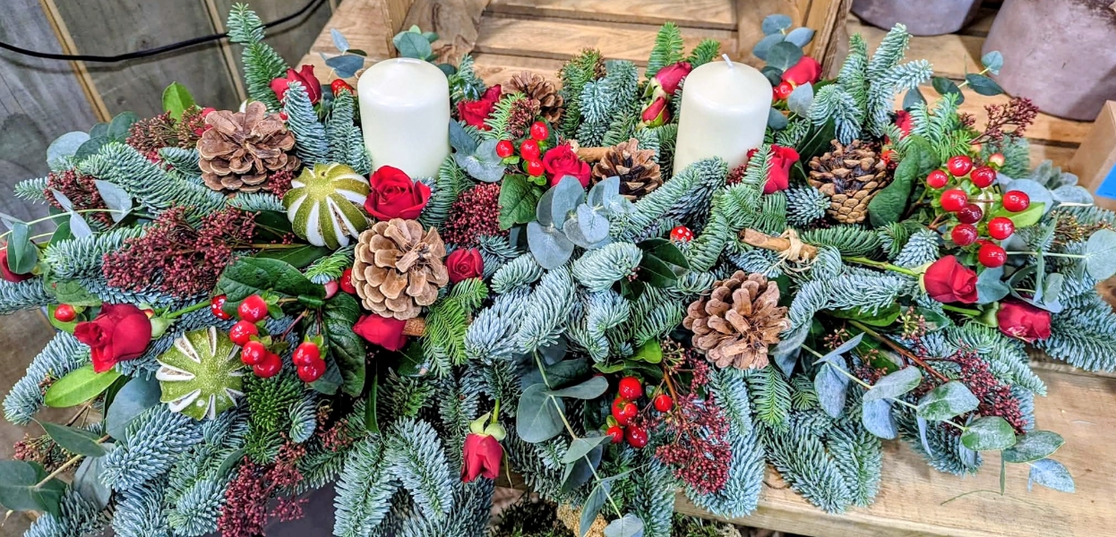 Celyn Christmas table arrangement