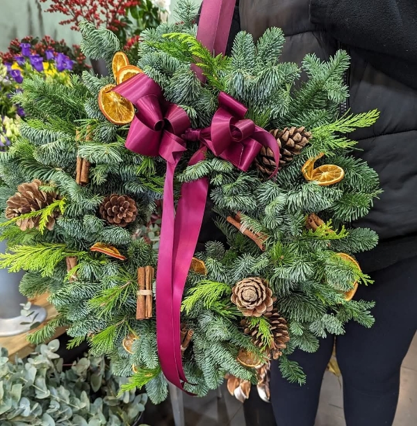 Mulled wine christmas wreath
