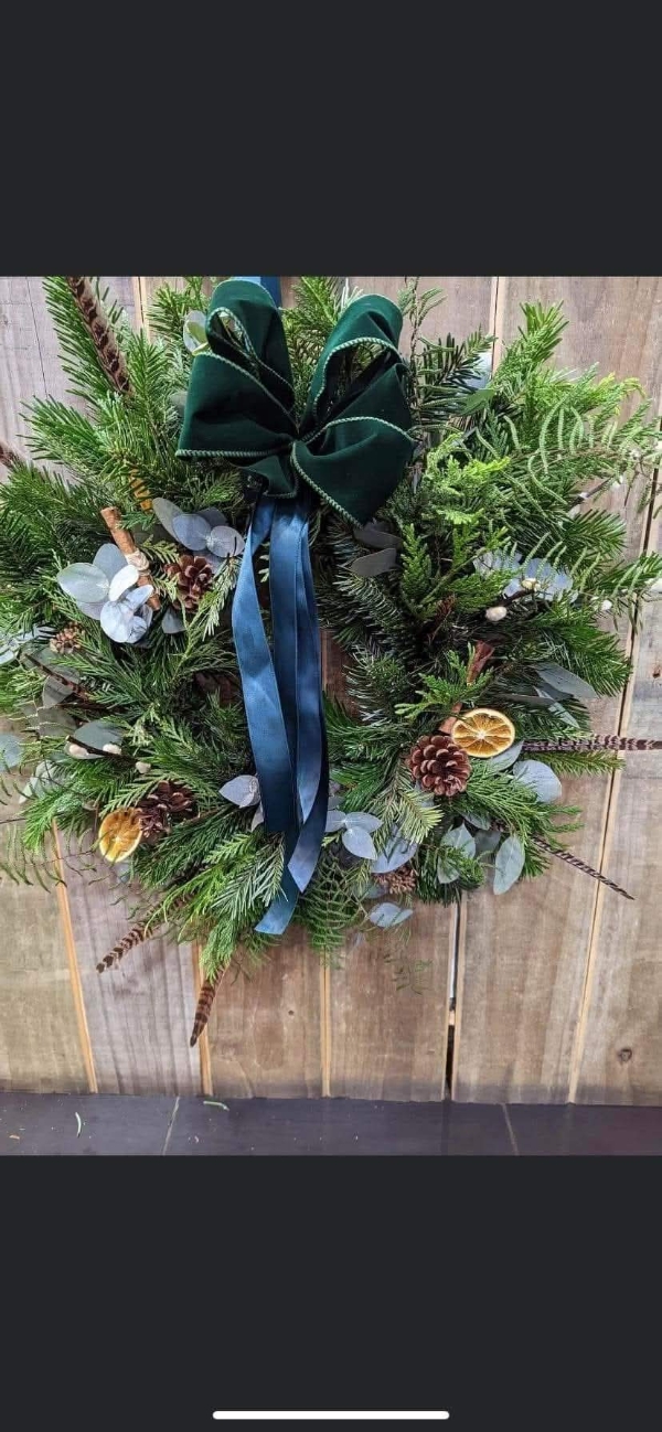 Emerald frost Front door wreath