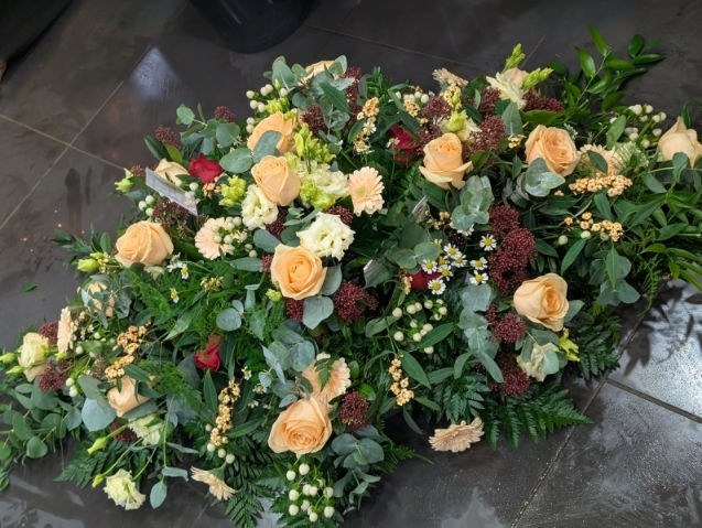 Country Cottage Casket Spray