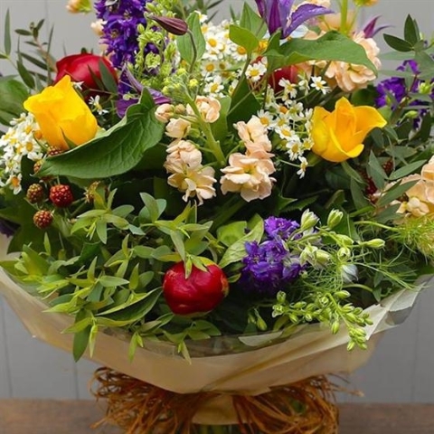 A Mrs Wilson Hand Tied Bouquet of Favourite Blooms