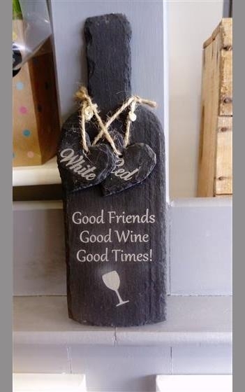 Welsh slate friendship wine bottle