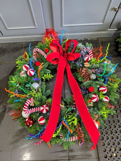 Candy Cane Christmas Wreath