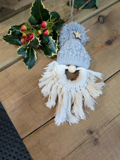 Handmade macrame Gonk