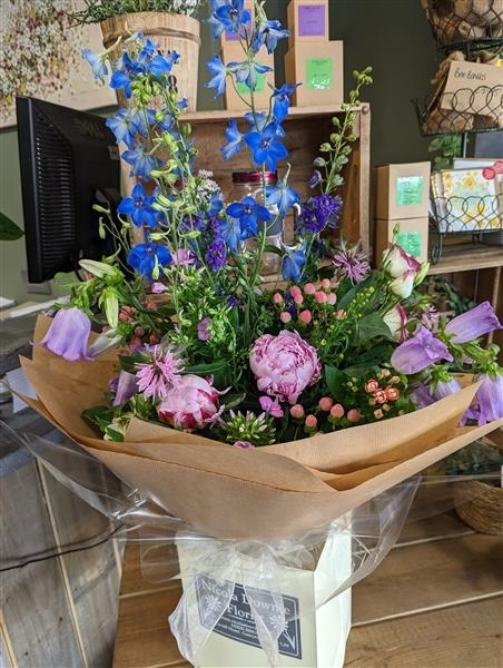 Georgia A gorgeous blue and pink handtied
