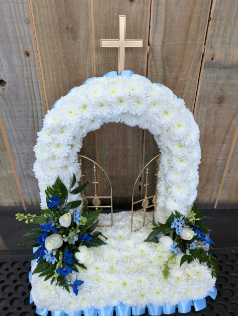 Blue and white gates of heaven