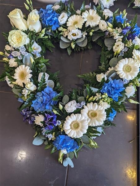 Blue hydrengea open heart