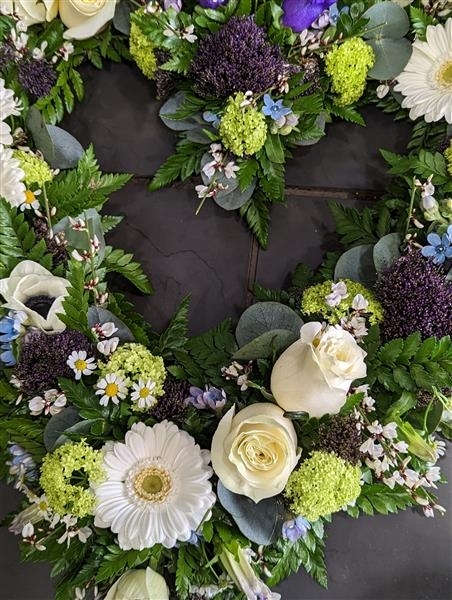 Classic blue and white open heart