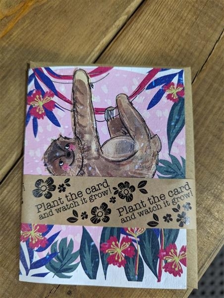 Cute sloth seeded card
