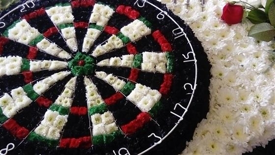 Dart board funeral Tribute