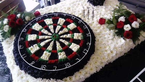 Dart board funeral Tribute