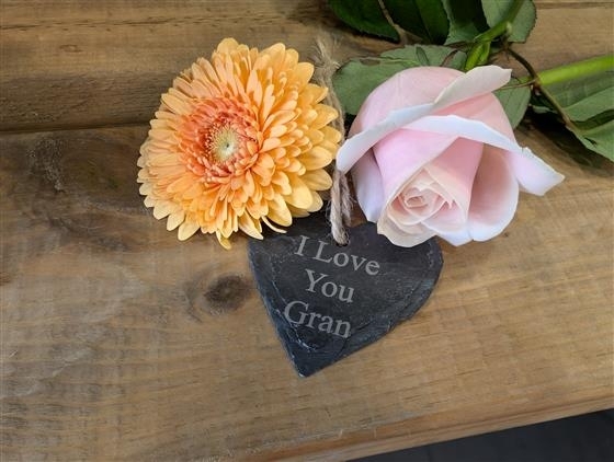 I Love you Gran welsh heart slate