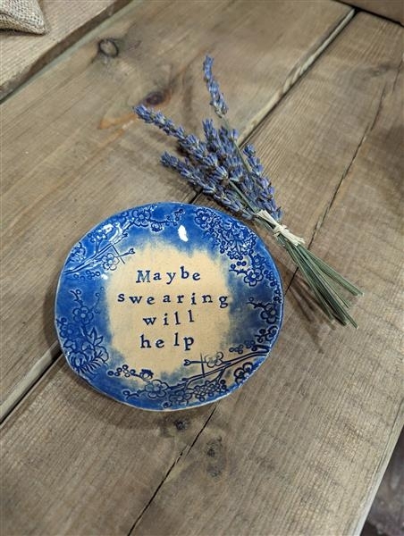 Maybe swearing will help ceramic trinket dish