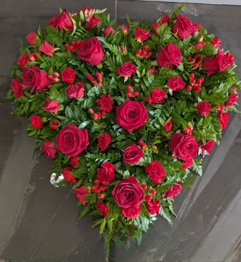 Open Rose and Carnation Heart
