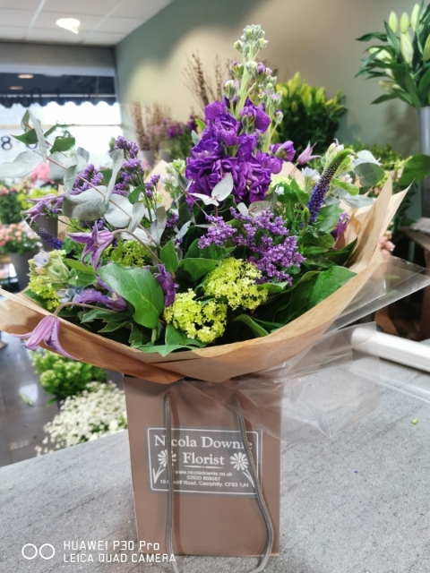 Prudence   A Purple and Lime Handtied