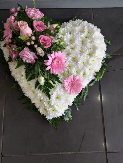 Rose and Gerbera Based Heart