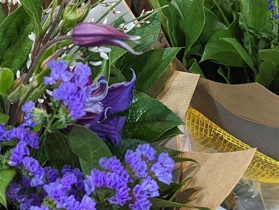 Surprise surprise of beautiful fresh flowers