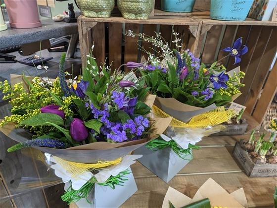 Surprise surprise of beautiful fresh flowers