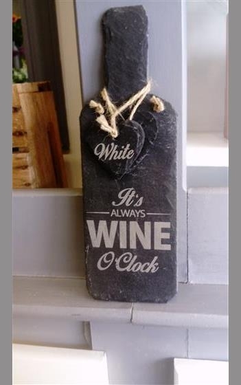 Welsh slate wine oclock bottle