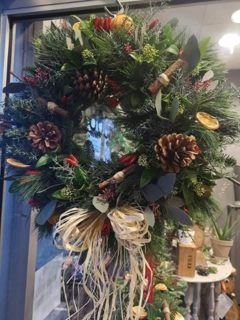 Christmas carol festive front door wreath